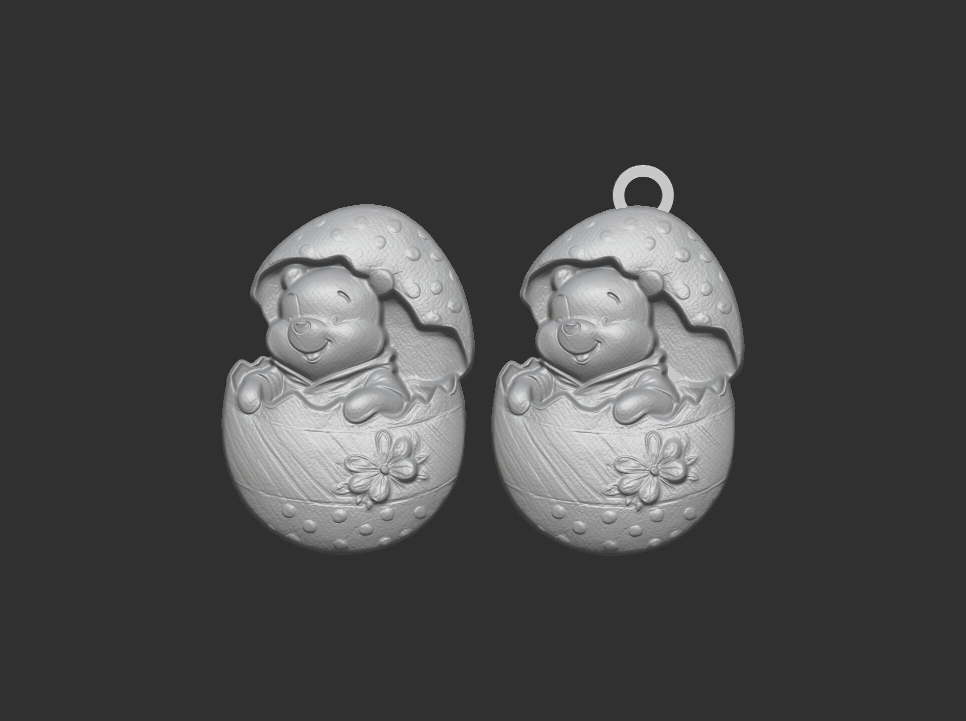 pooh bear inside crach easter egg decor  3D print model_18