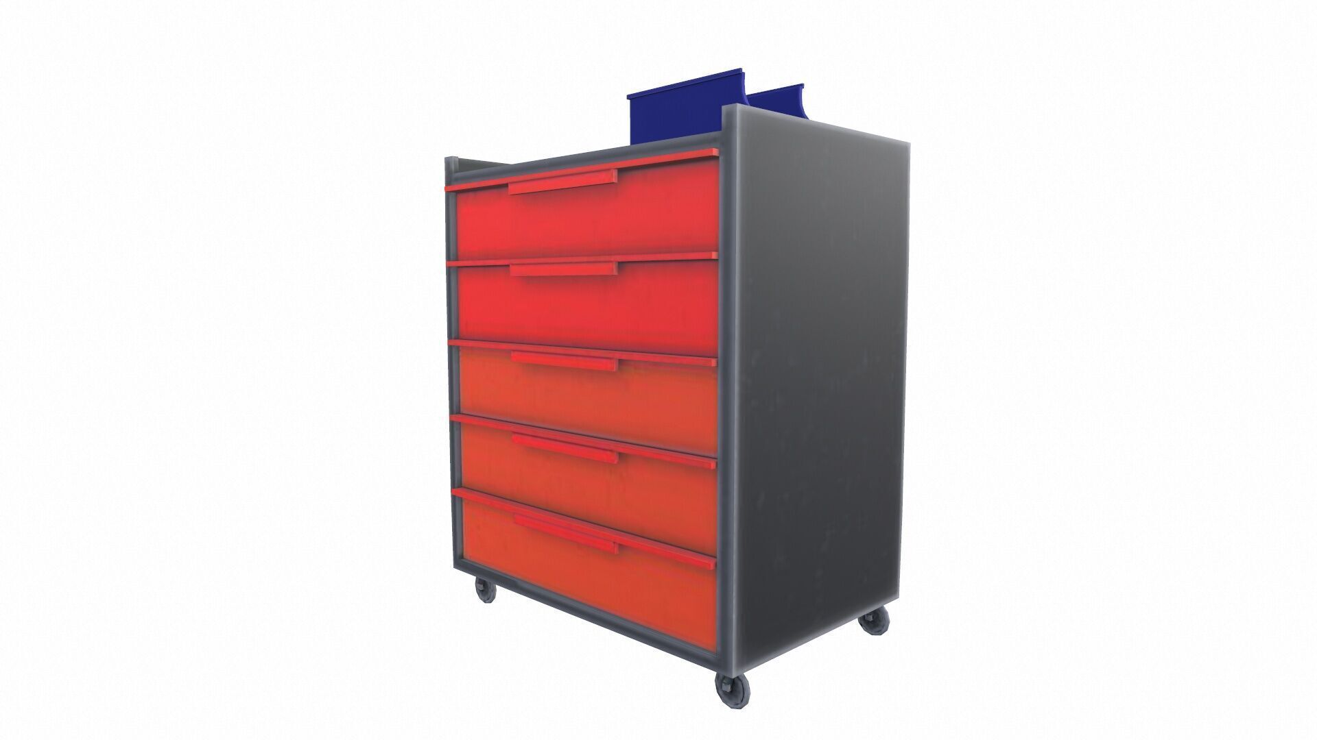 Industrial Trolley Low-poly 3D model_4