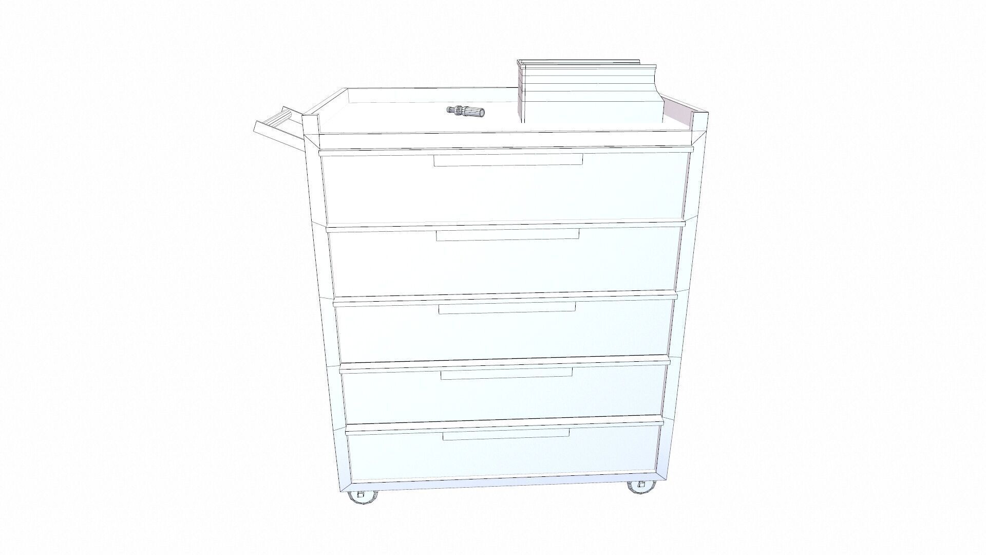 Industrial Trolley Low-poly 3D model_10