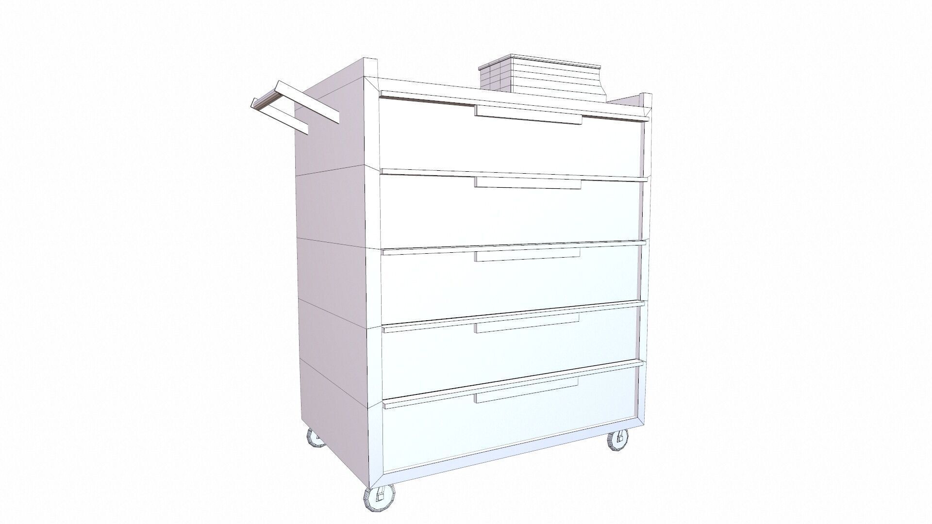 Industrial Trolley Low-poly 3D model_9