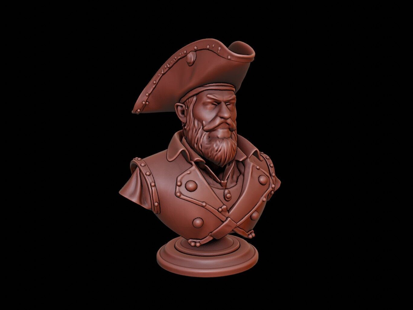 Pirate Bust 3D print model_1