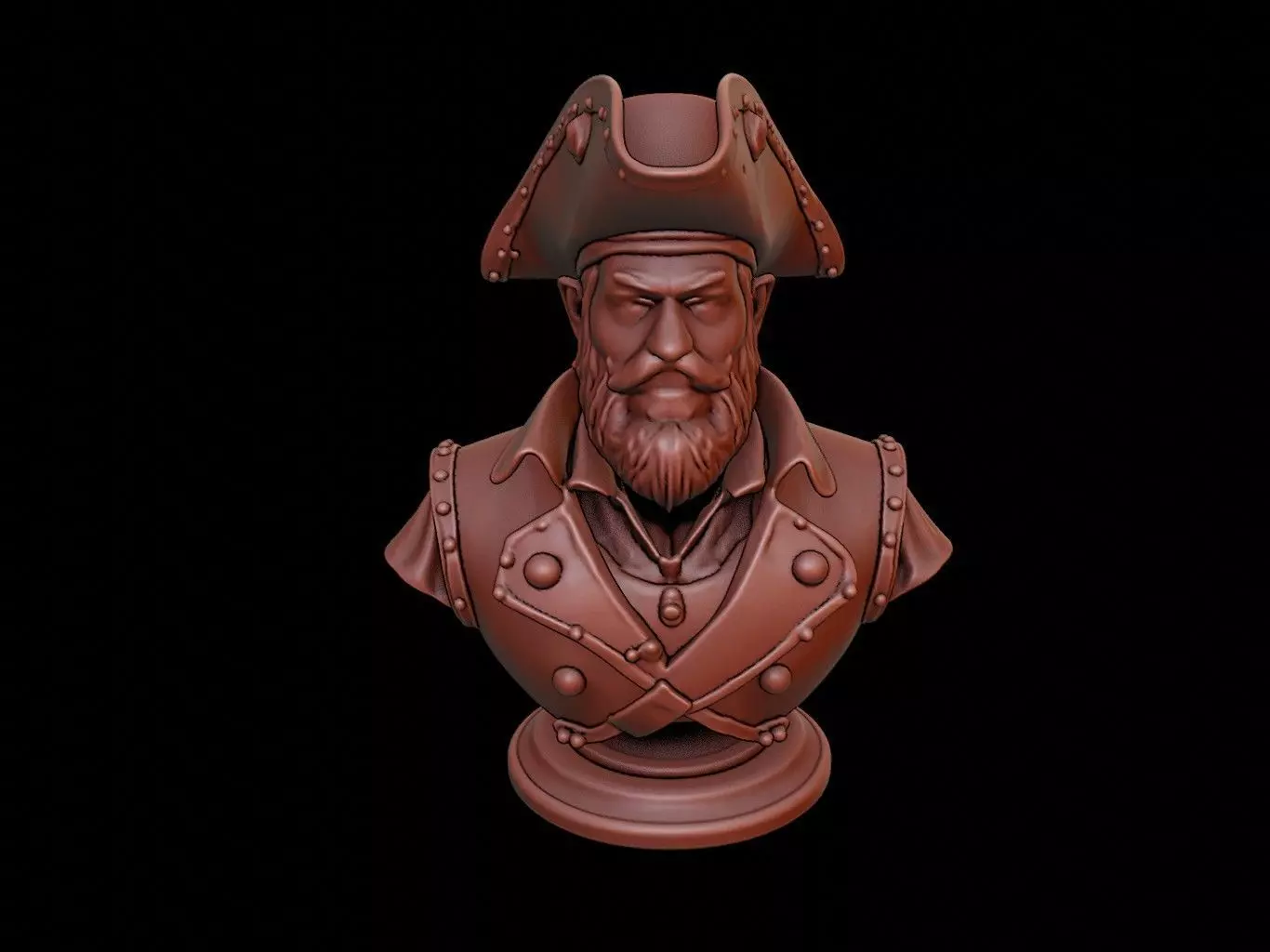 Pirate Bust 3D print model_0