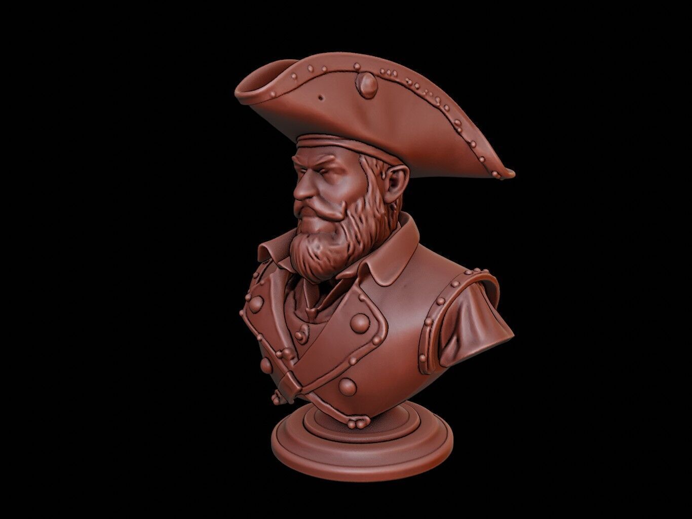 Pirate Bust 3D print model_2