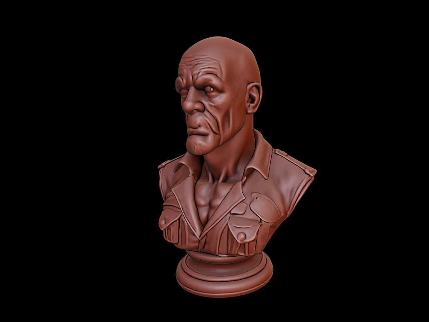 Post-Apocalyptic Survivor Bust 3D print model_2