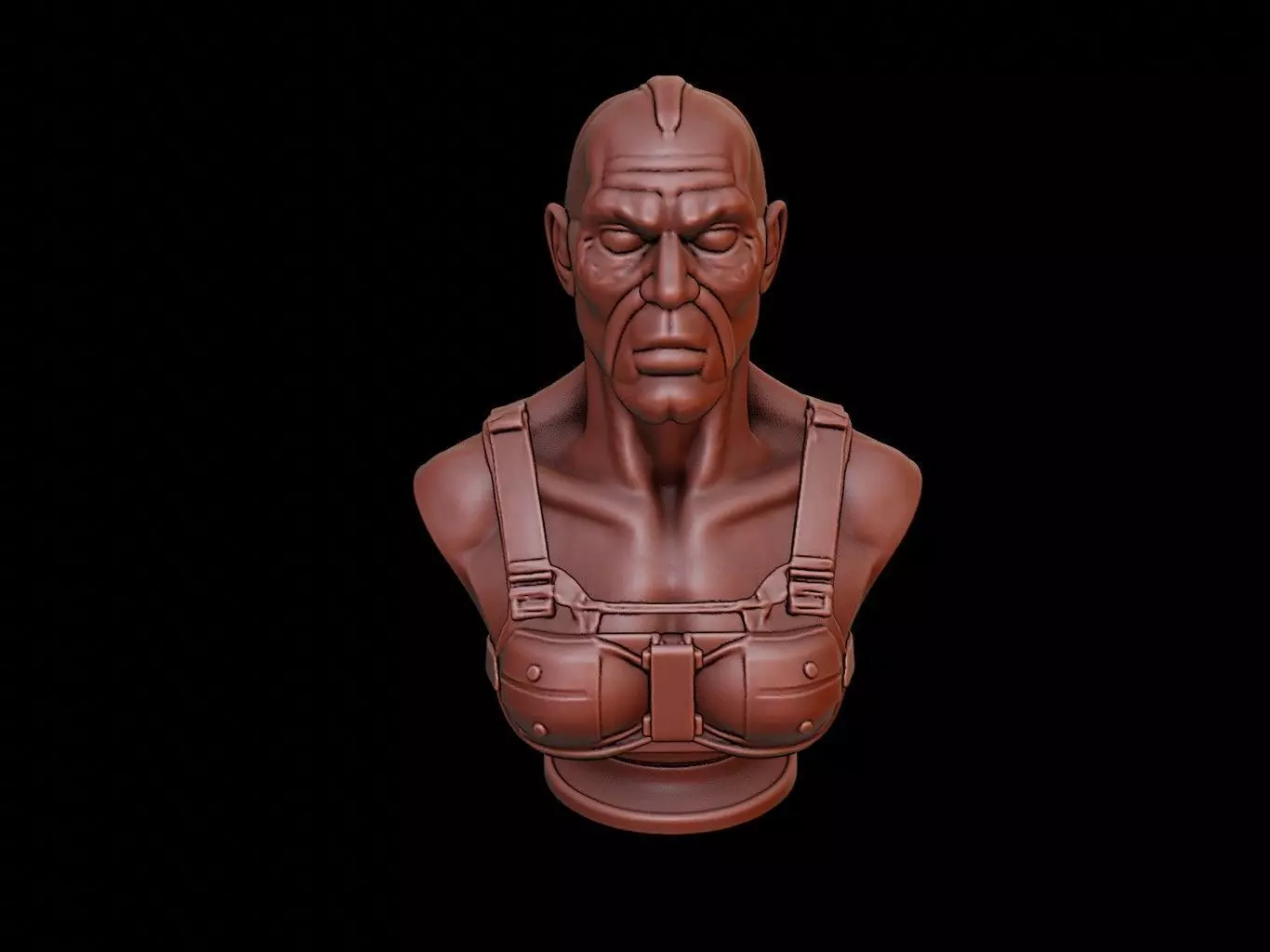 Post-Apocalyptic Survivor Bust 3D print model_0