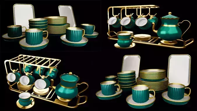 Modern Kitchen Cups Plates and Racks