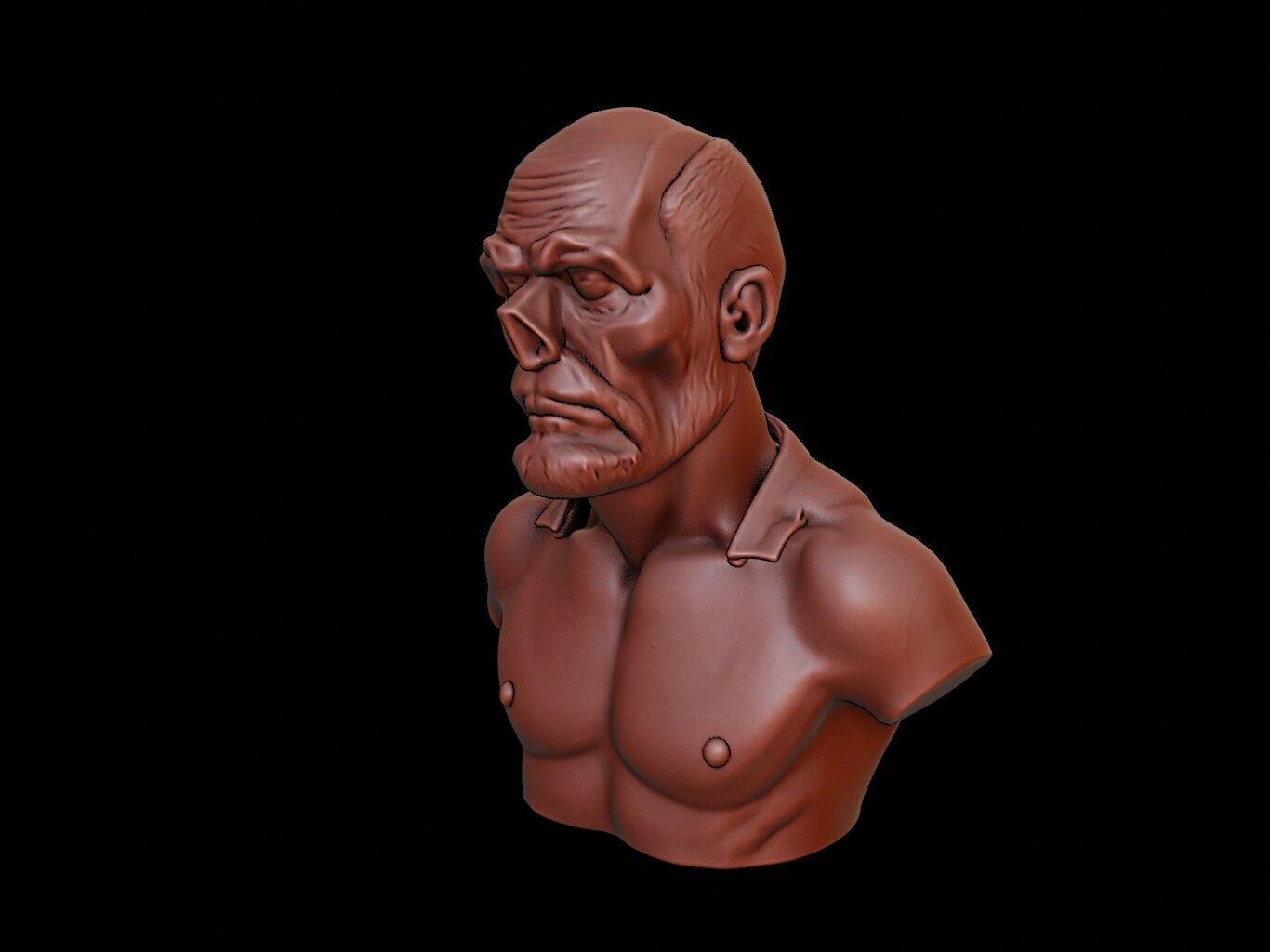 Post-Apocalyptic Survivor Bust 3D print model_2