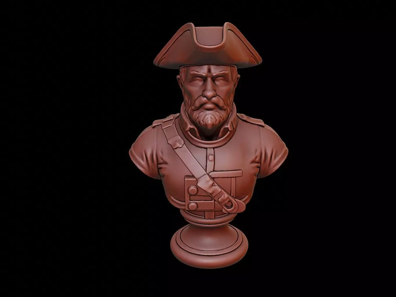 Revolutionary Soldier Bust 3D print model_0