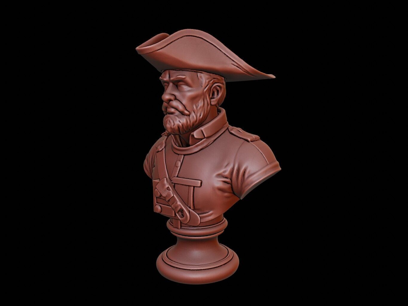 Revolutionary Soldier Bust 3D print model_2