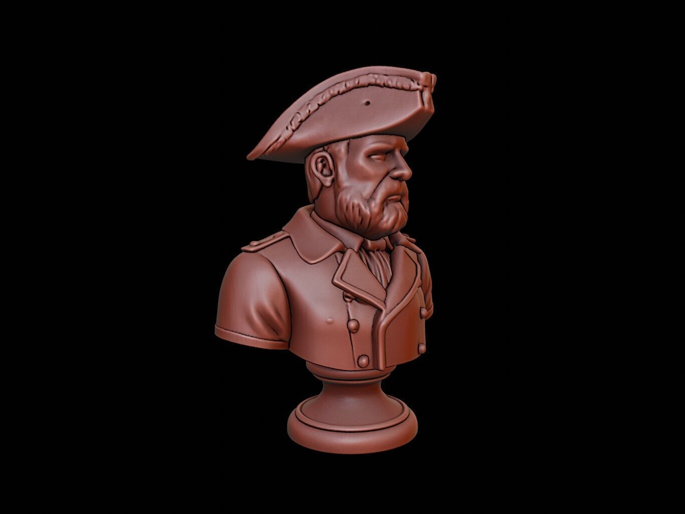 Revolutionary Soldier Bust 3D print model_1