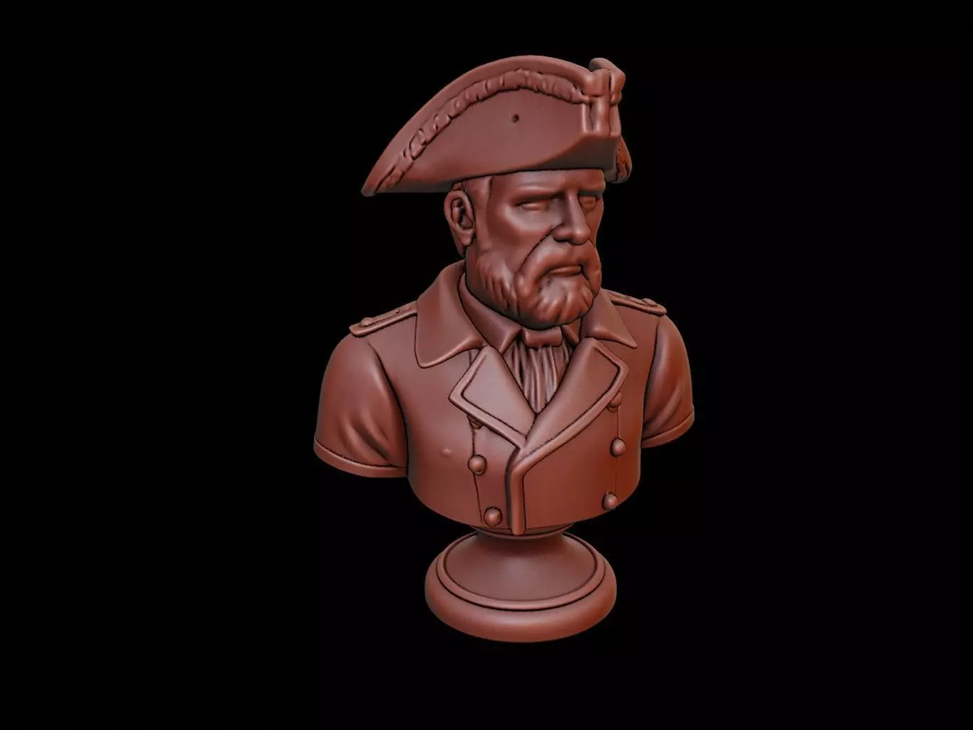 Revolutionary Soldier Bust 3D print model_0