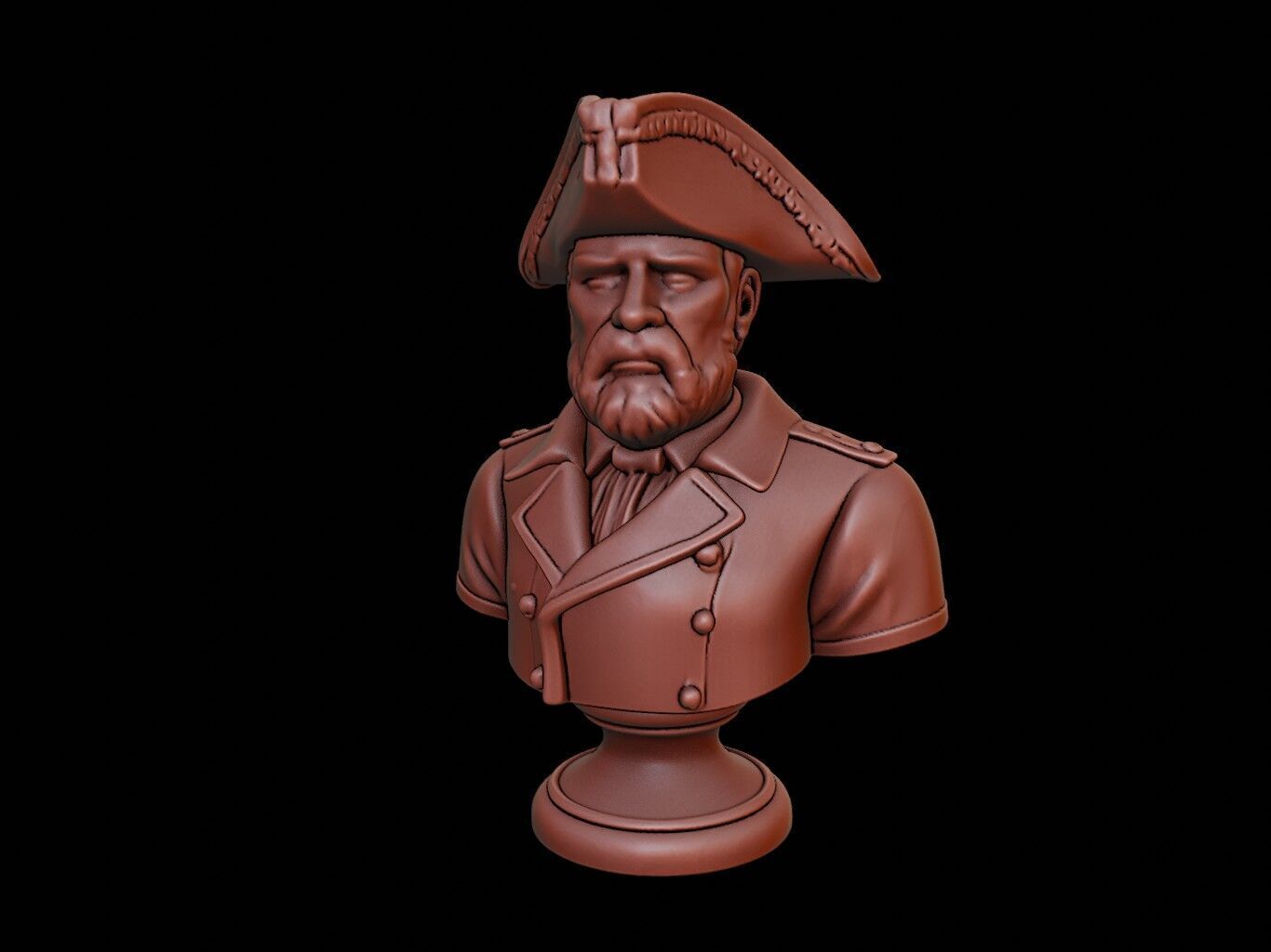 Revolutionary Soldier Bust 3D print model_2