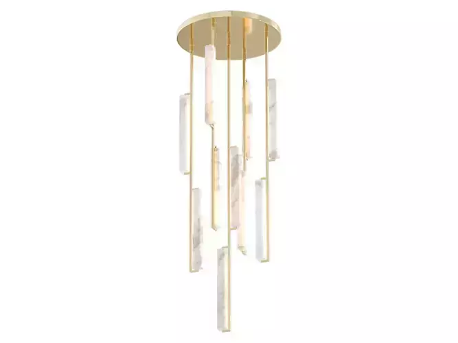 Rh Audubon Alabaster Round Chandelier 3D model