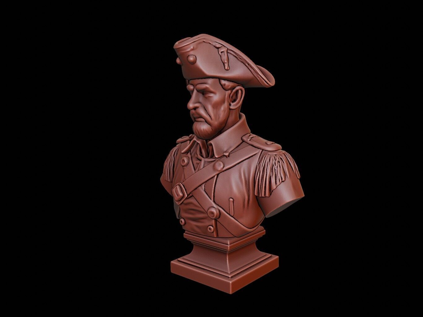 Revolutionary Soldier Bust 3D print model_2