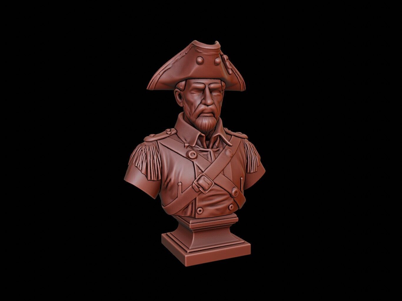 Revolutionary Soldier Bust 3D print model_1
