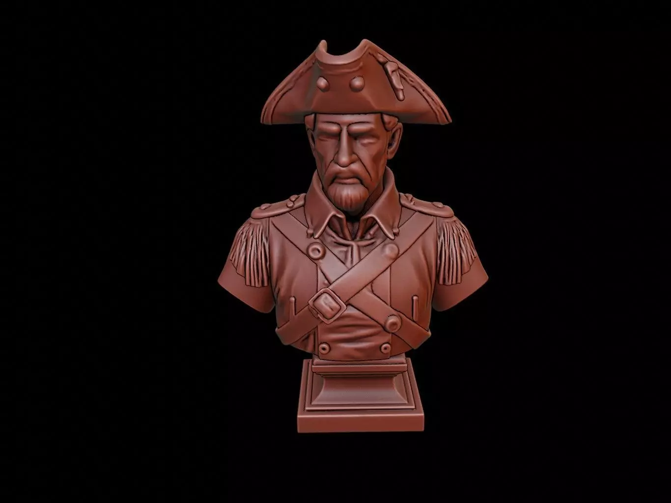 Revolutionary Soldier Bust 3D print model_0