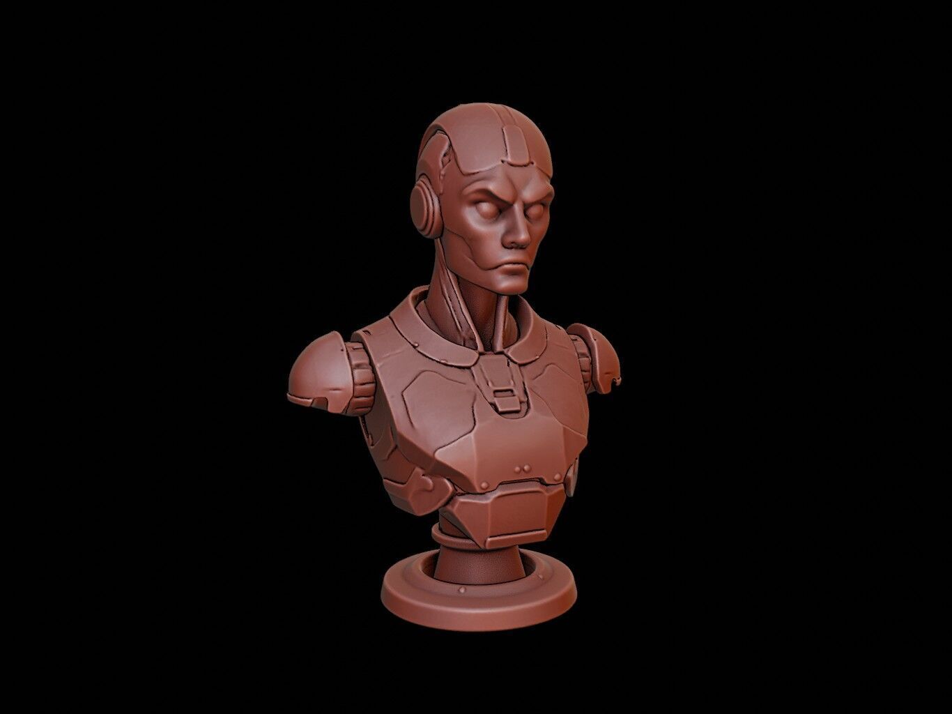 Robot Bust 3D print model_1