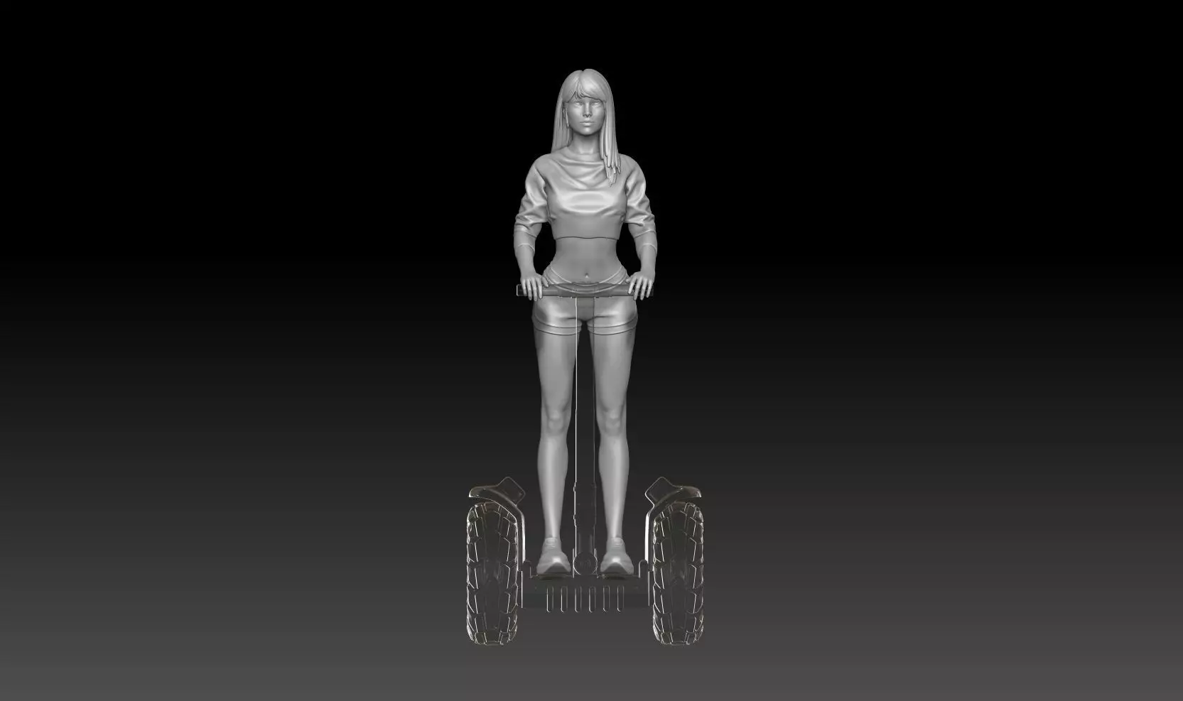 Tourists on Segway girl 1 3D print model