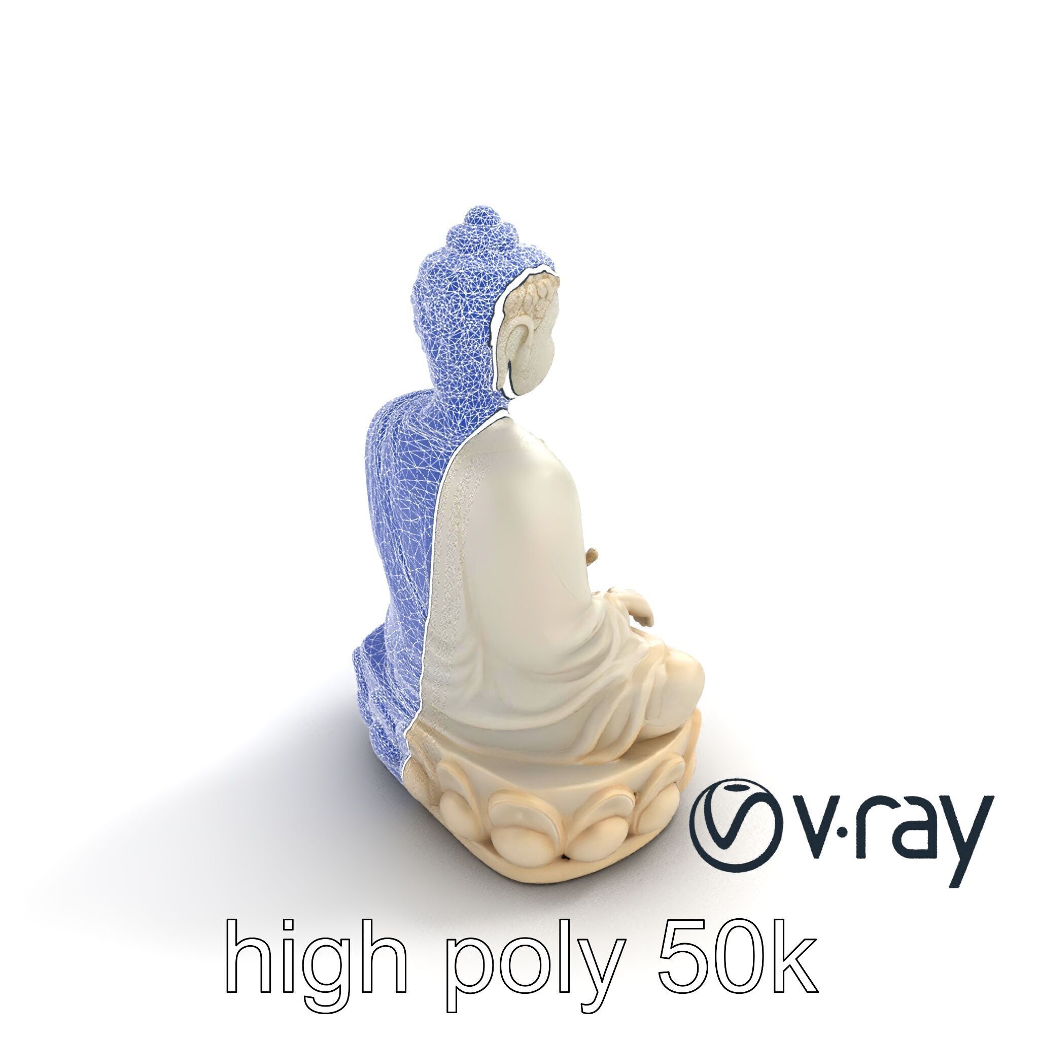 Meditating Buddha Marble Sculpture model pack Low-poly 3D model_20