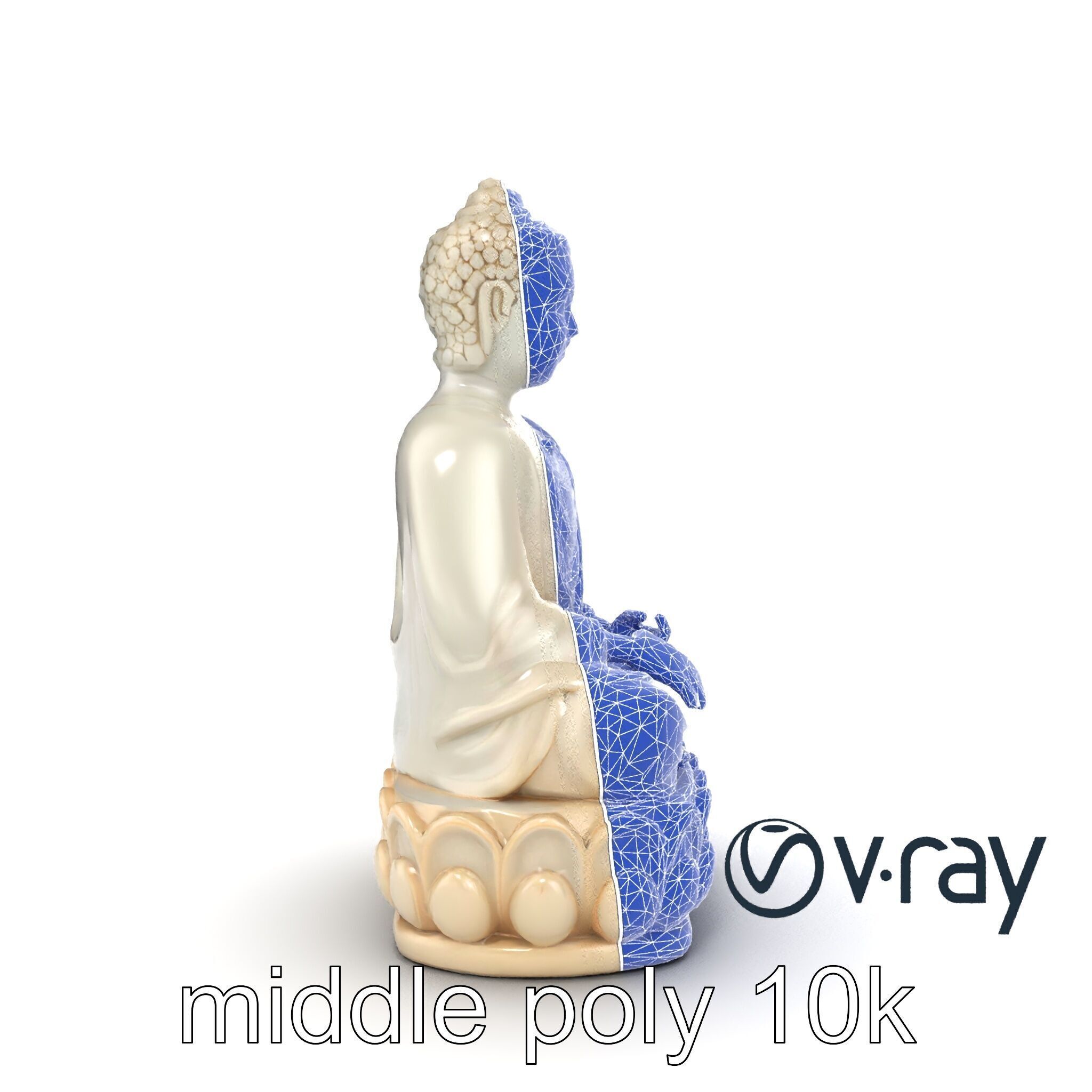 Meditating Buddha Marble Sculpture model pack Low-poly 3D model_17
