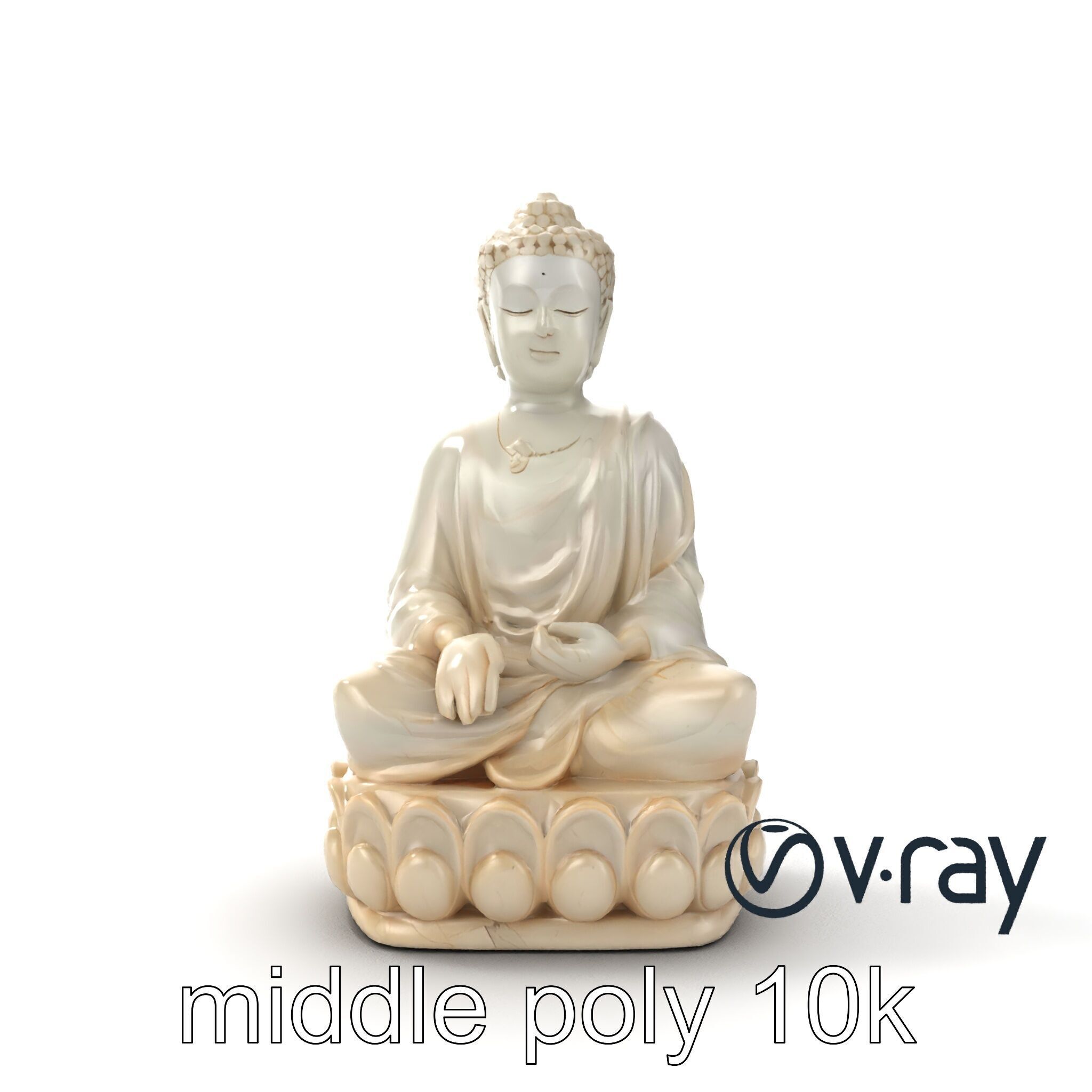 Meditating Buddha Marble Sculpture model pack Low-poly 3D model_27