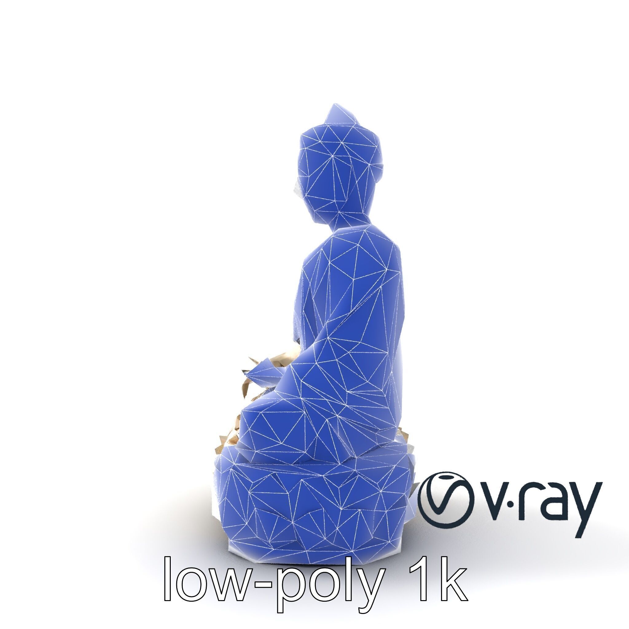 Meditating Buddha Marble Sculpture model pack Low-poly 3D model_32