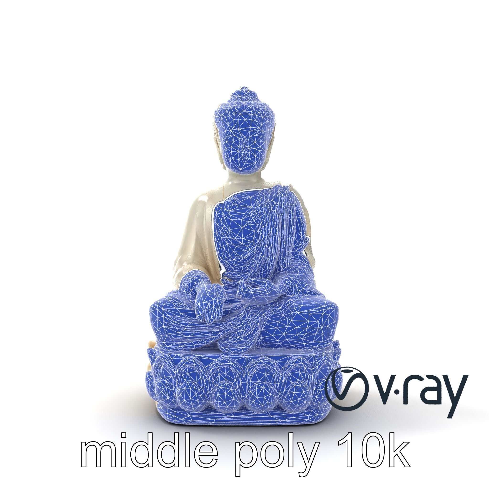 Meditating Buddha Marble Sculpture model pack Low-poly 3D model_24