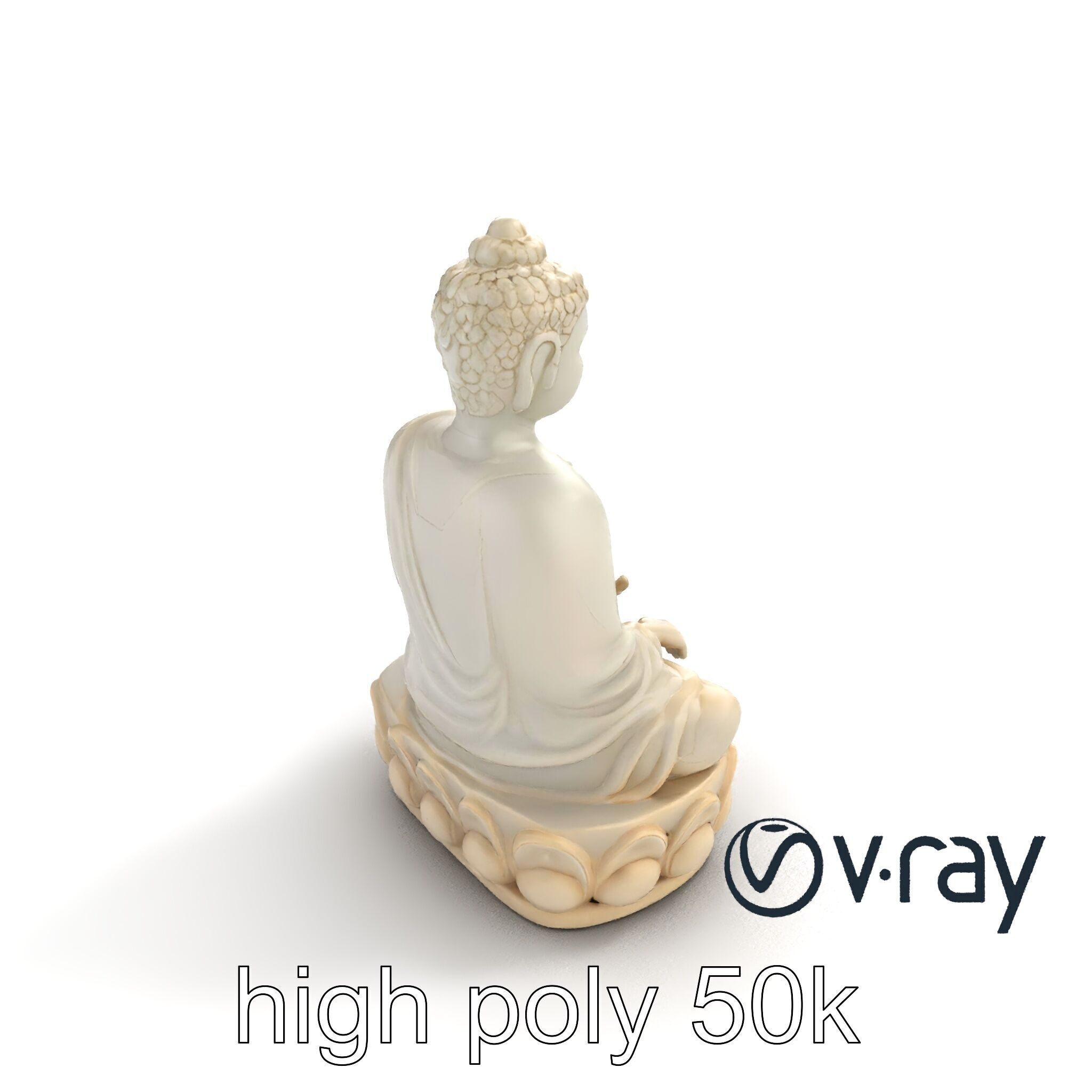 Meditating Buddha Marble Sculpture model pack Low-poly 3D model_12