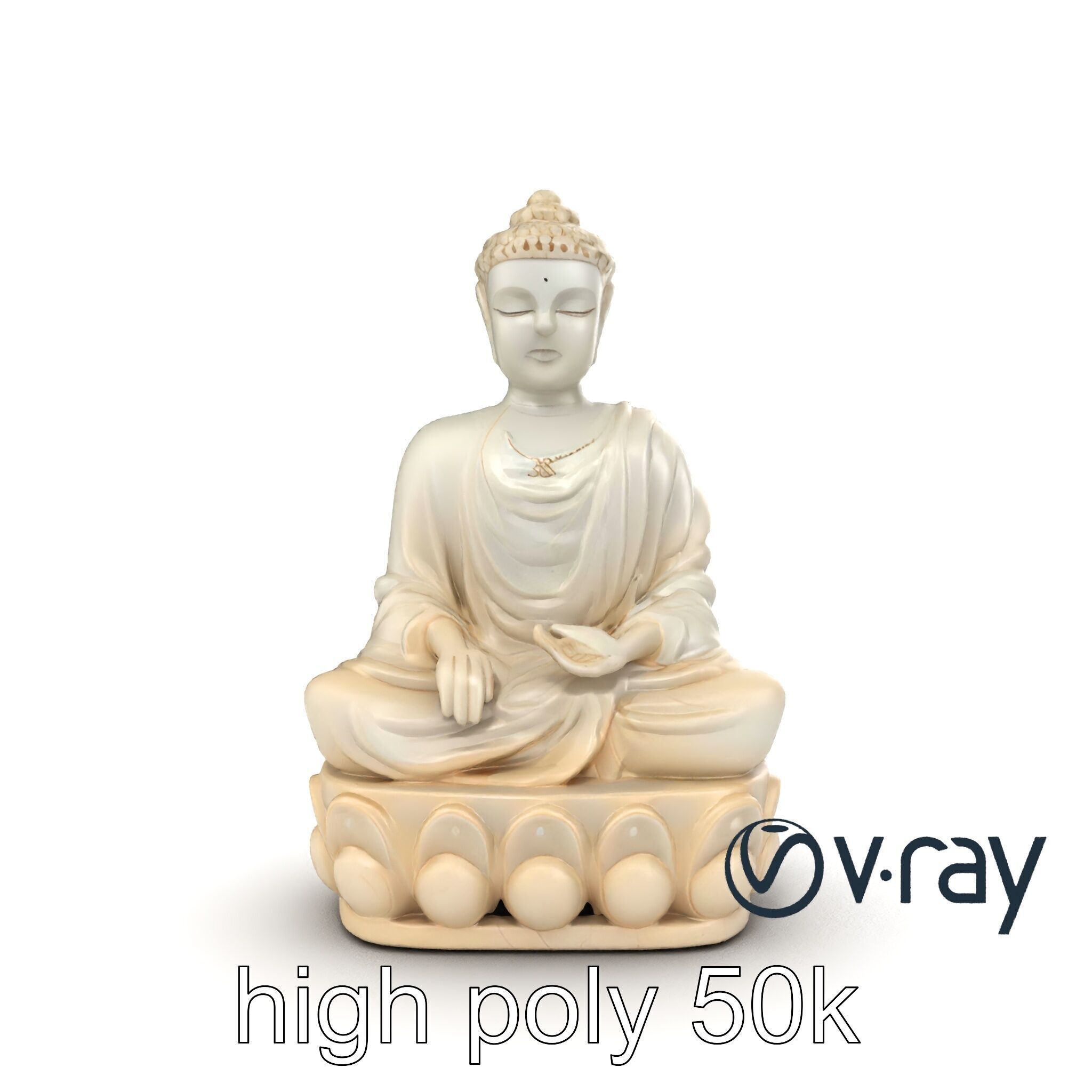 Meditating Buddha Marble Sculpture model pack Low-poly 3D model_31