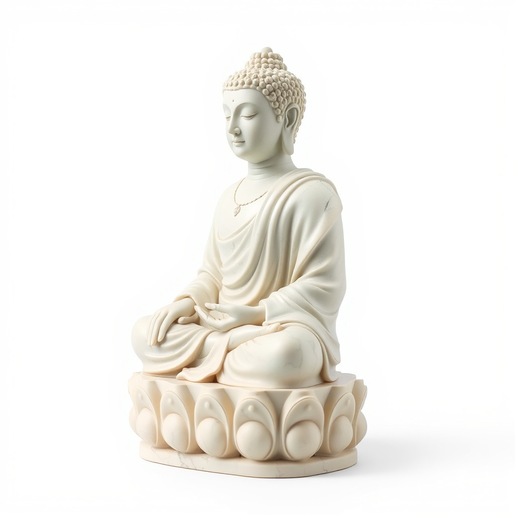 Meditating Buddha Marble Sculpture model pack Low-poly 3D model_4