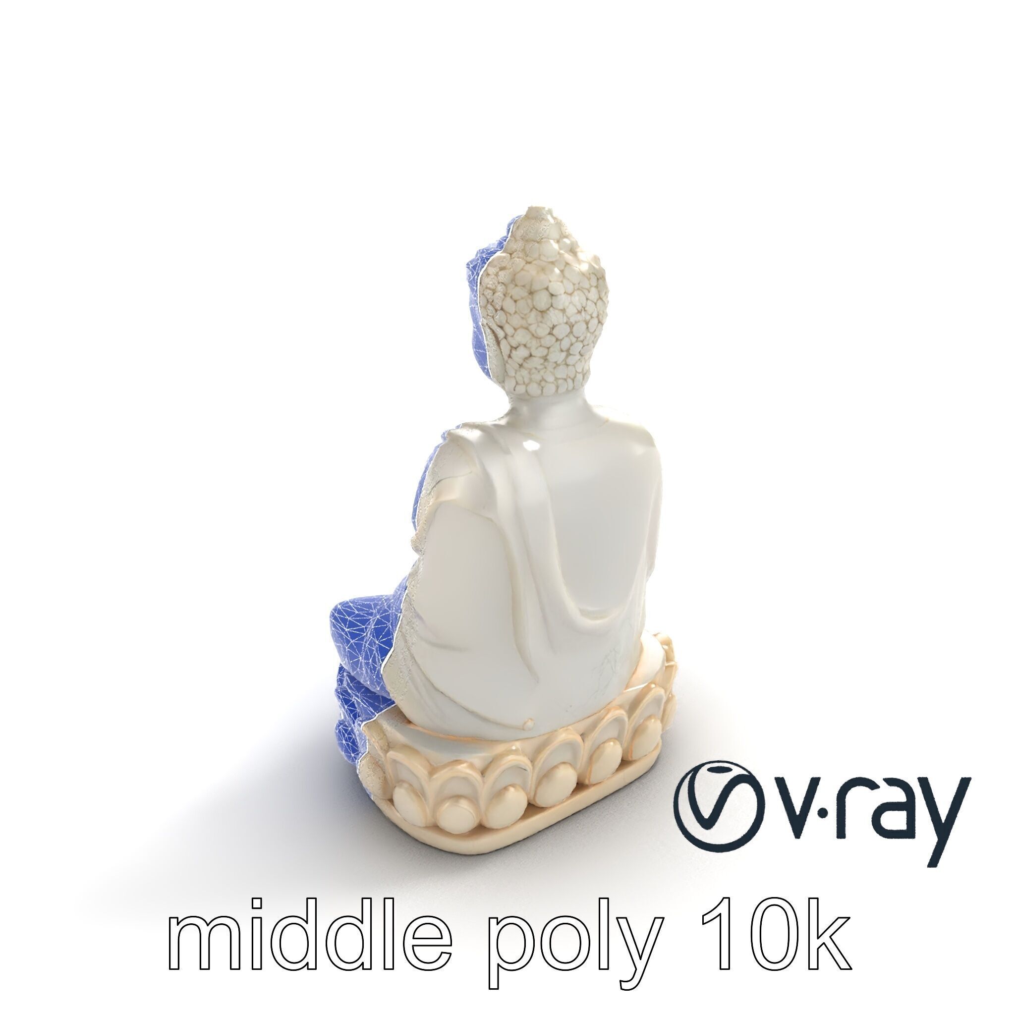 Meditating Buddha Marble Sculpture model pack Low-poly 3D model_11