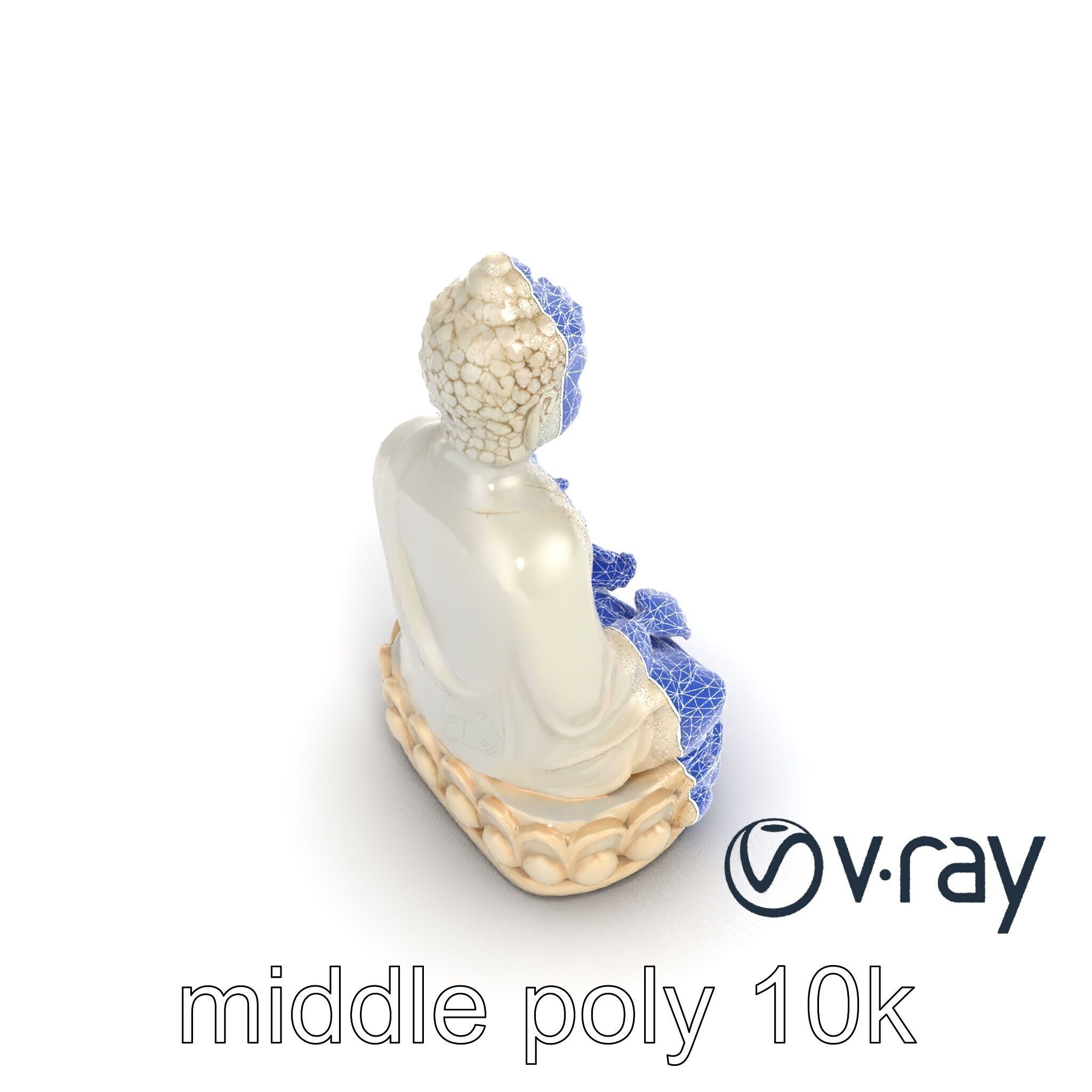Meditating Buddha Marble Sculpture model pack Low-poly 3D model_21
