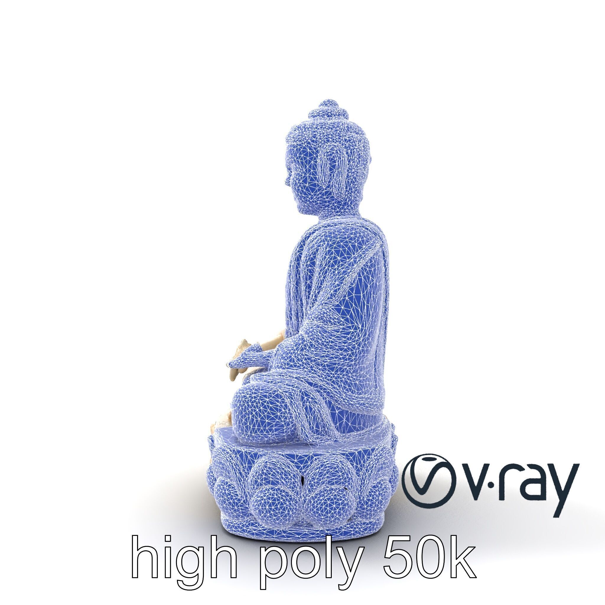 Meditating Buddha Marble Sculpture model pack Low-poly 3D model_30