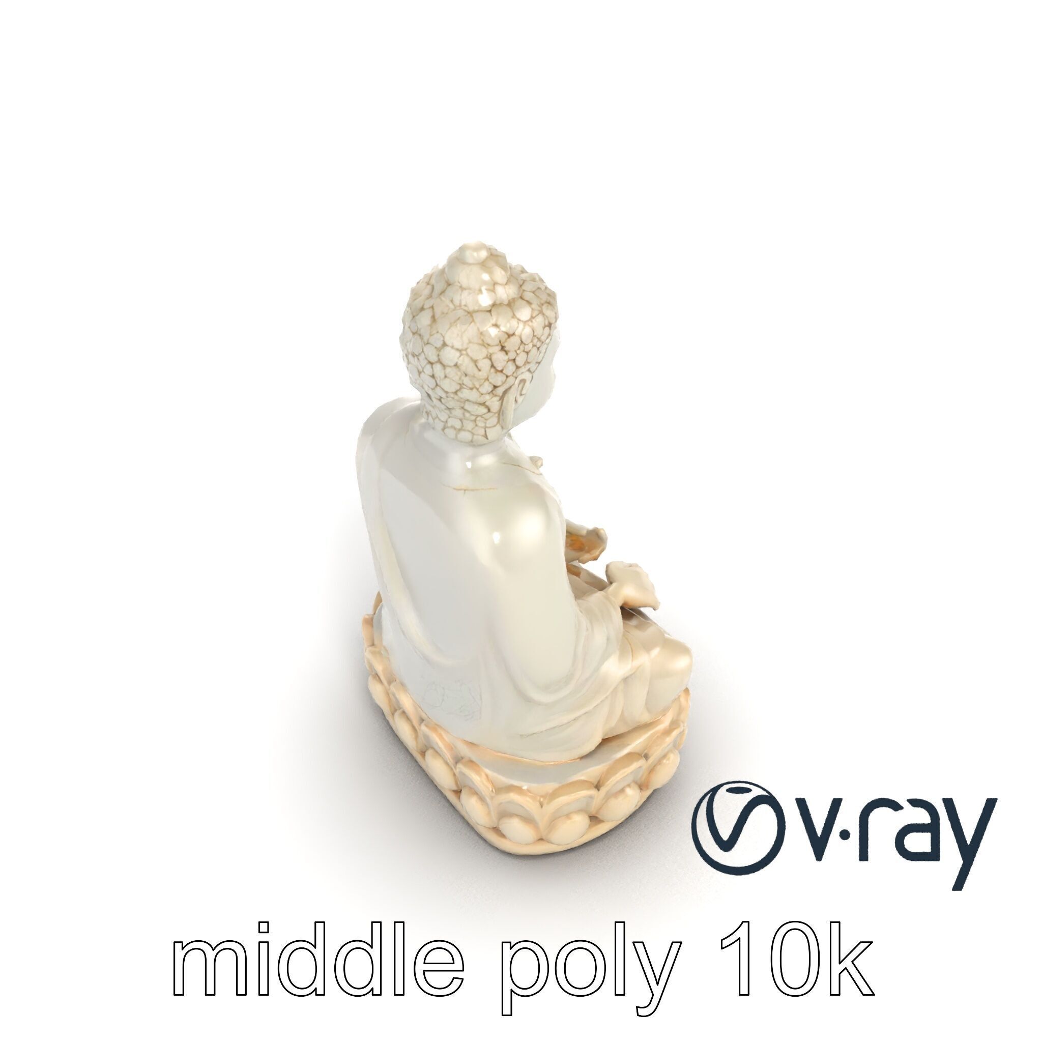 Meditating Buddha Marble Sculpture model pack Low-poly 3D model_13