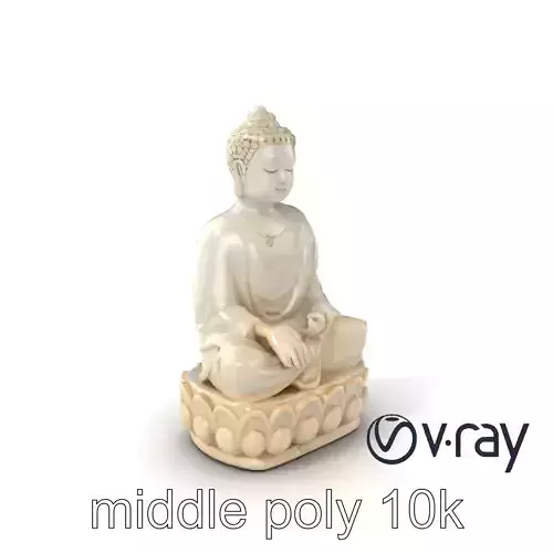 Meditating Buddha Marble Sculpture model pack Low-poly 3D model
