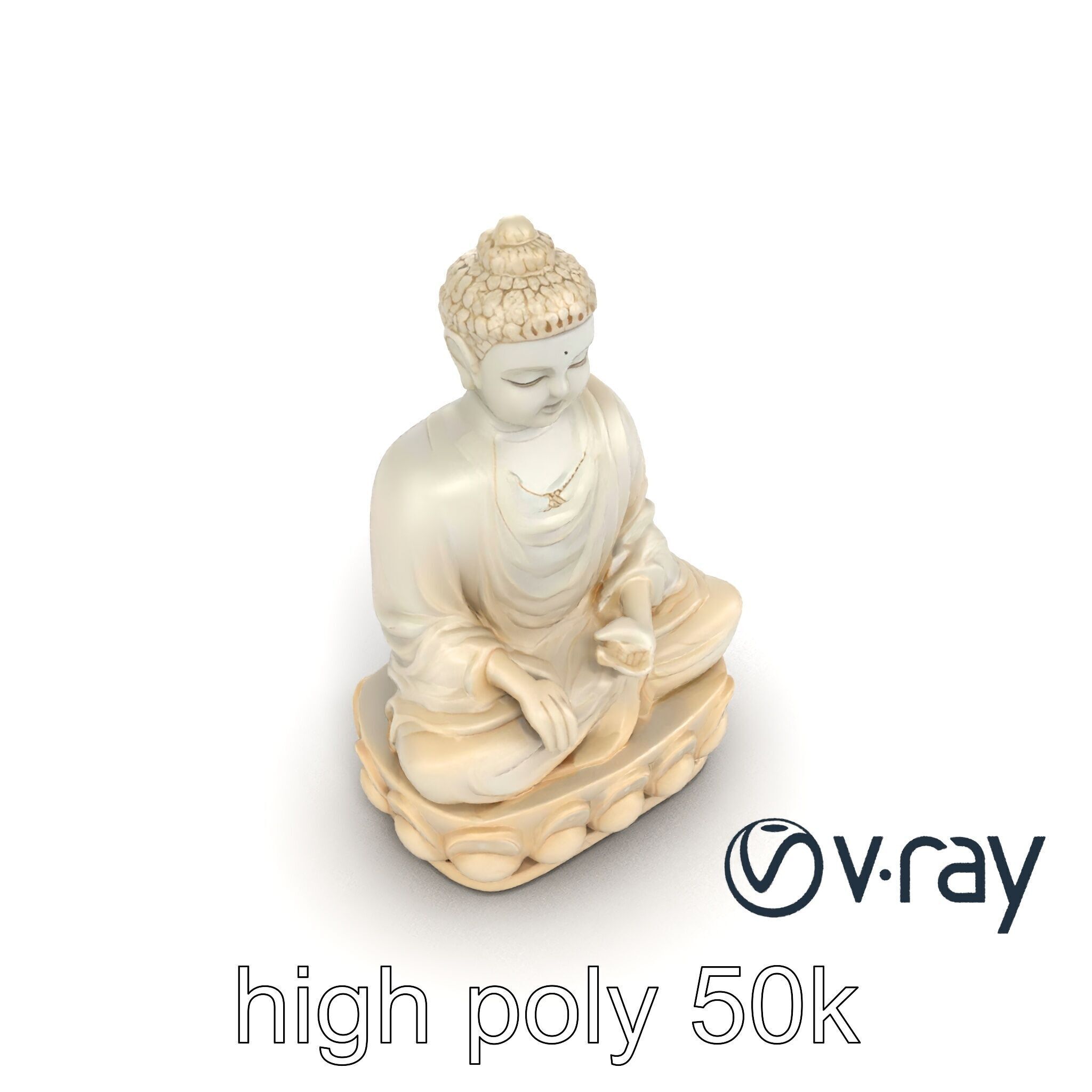 Meditating Buddha Marble Sculpture model pack Low-poly 3D model_29