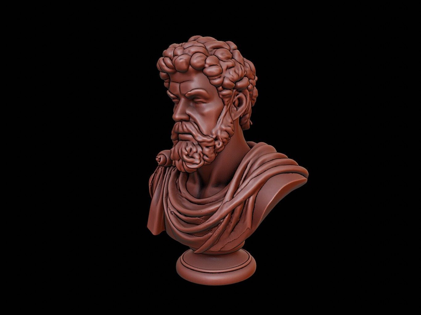Roman Emperor Bust 3D print model_2