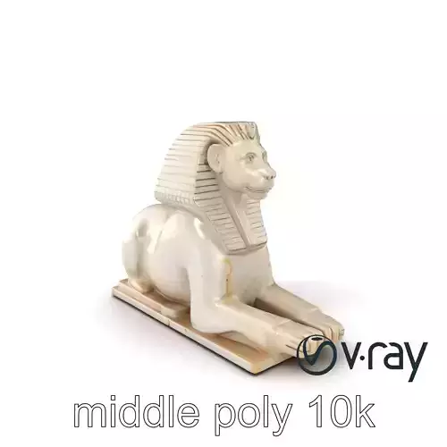 Noble Egyptian Sphinx Statue 3D model pack