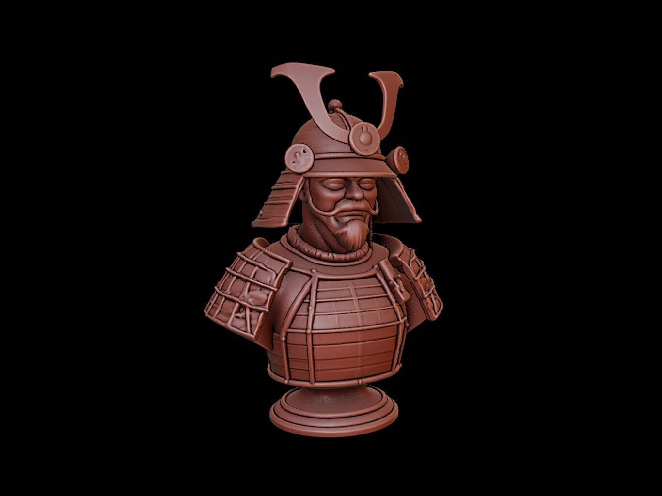 Samurai Bust 3D print model_1
