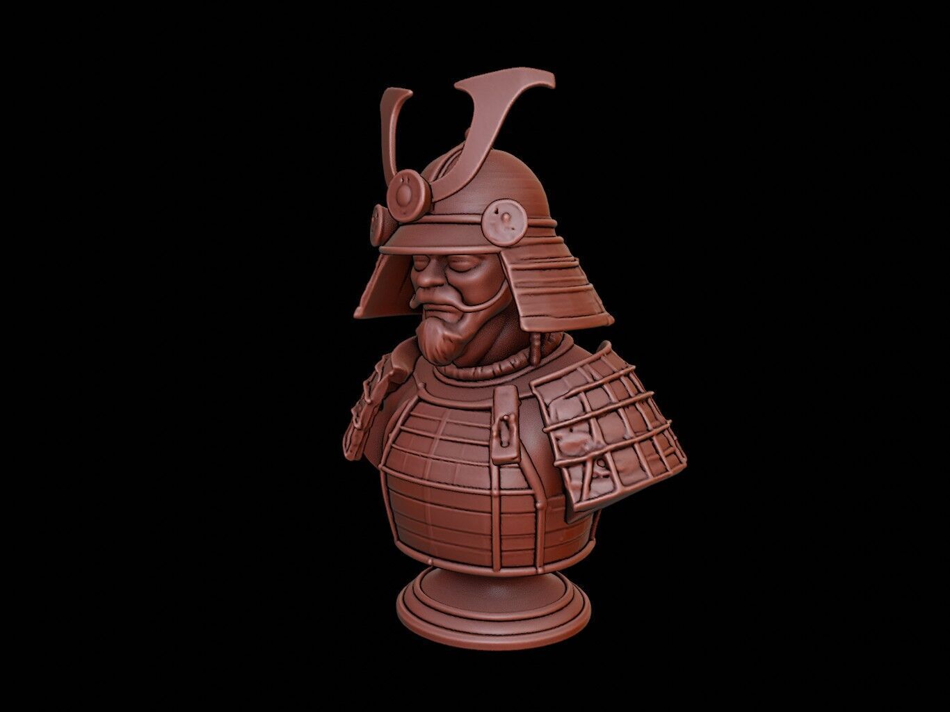 Samurai Bust 3D print model_2