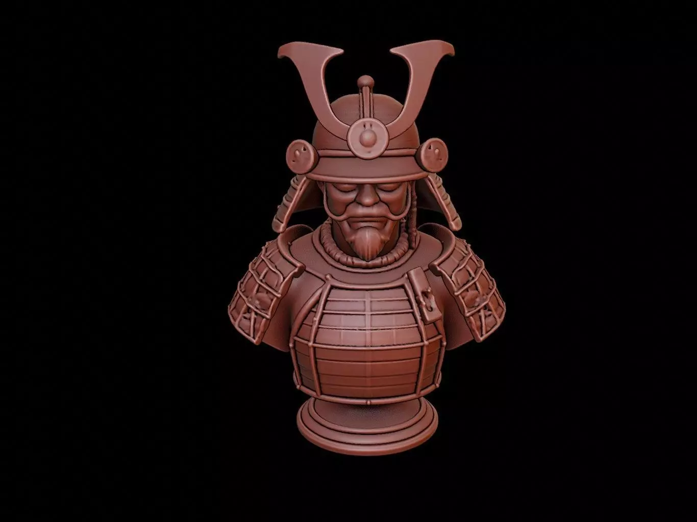 Samurai Bust 3D print model_0