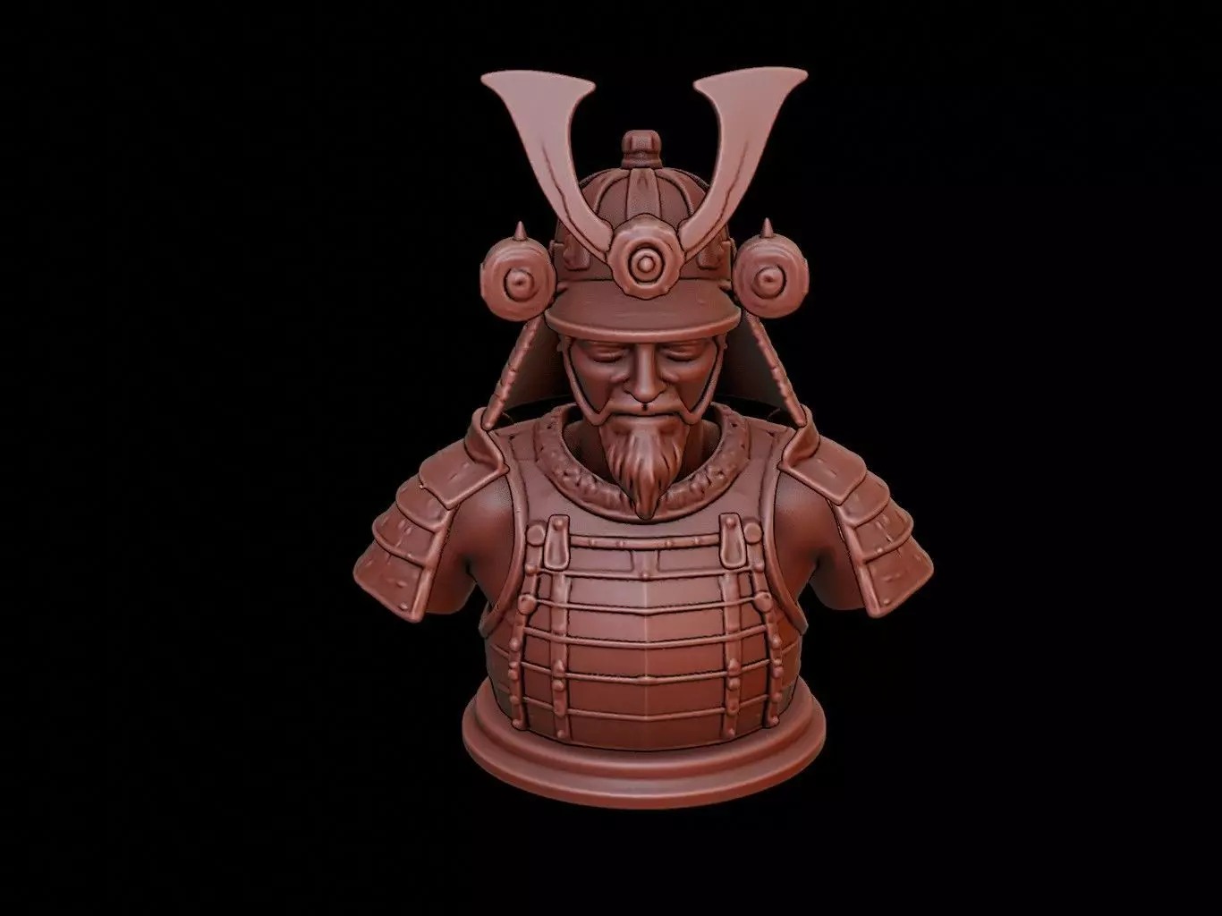 Samurai Bust 3D print model_0