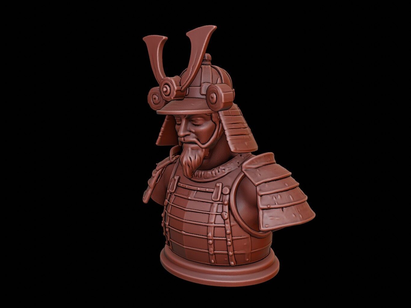 Samurai Bust 3D print model_2