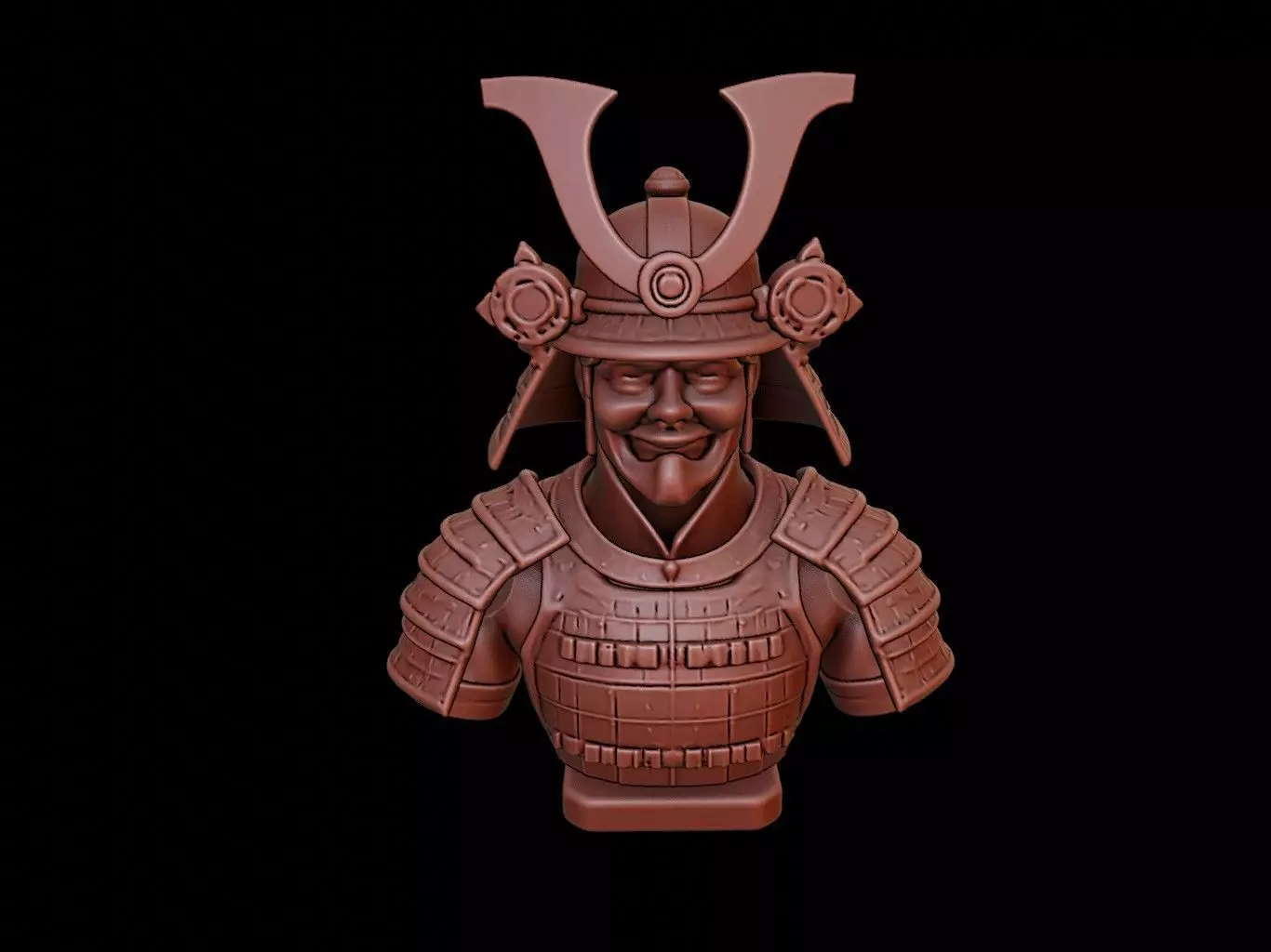 Samurai Bust 3D print model_0