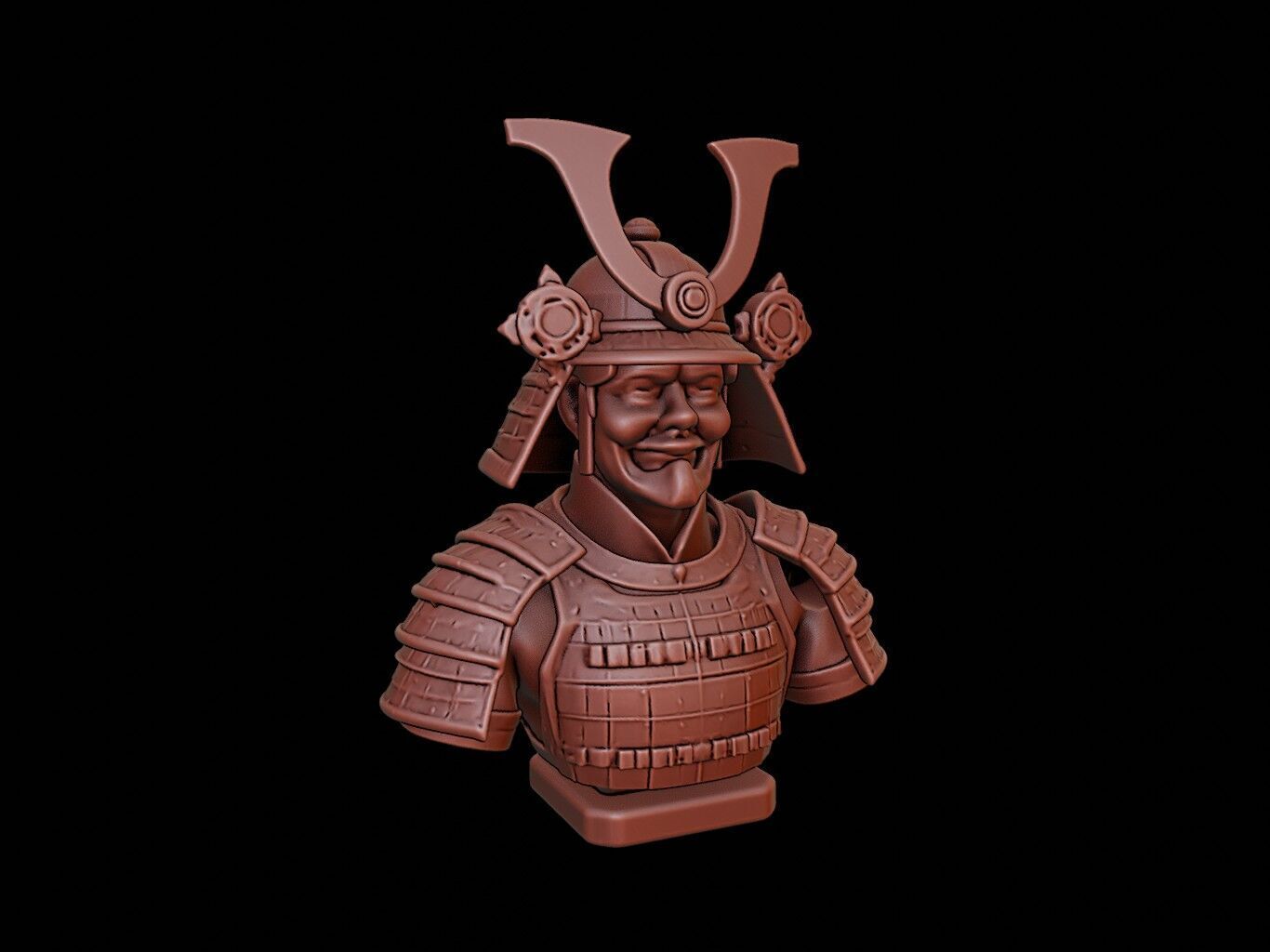 Samurai Bust 3D print model_1