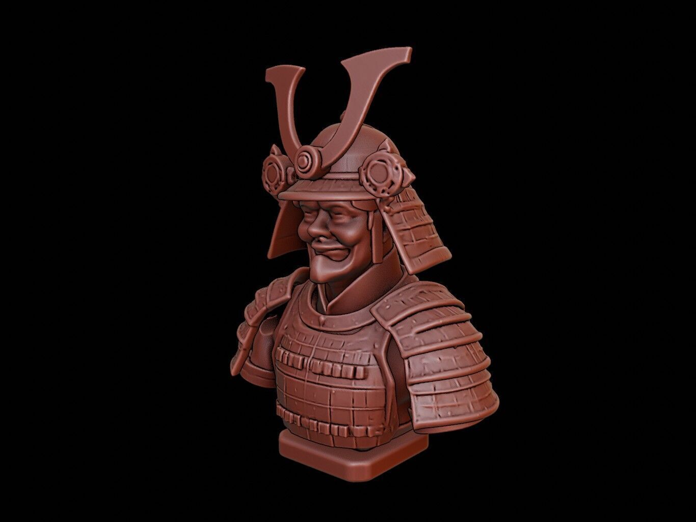 Samurai Bust 3D print model_2