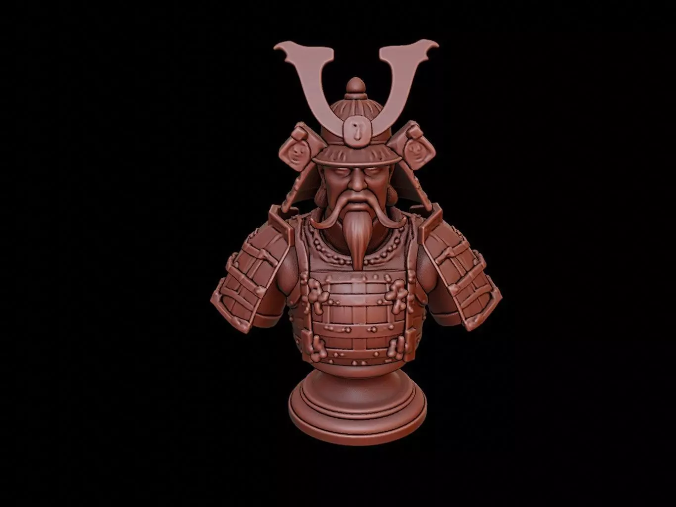 Samurai Daimyo Bust 3D print model_0