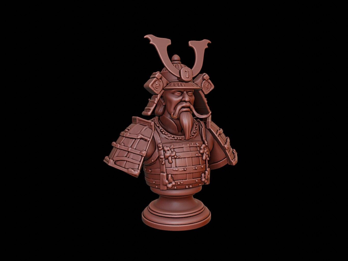 Samurai Daimyo Bust 3D print model_1