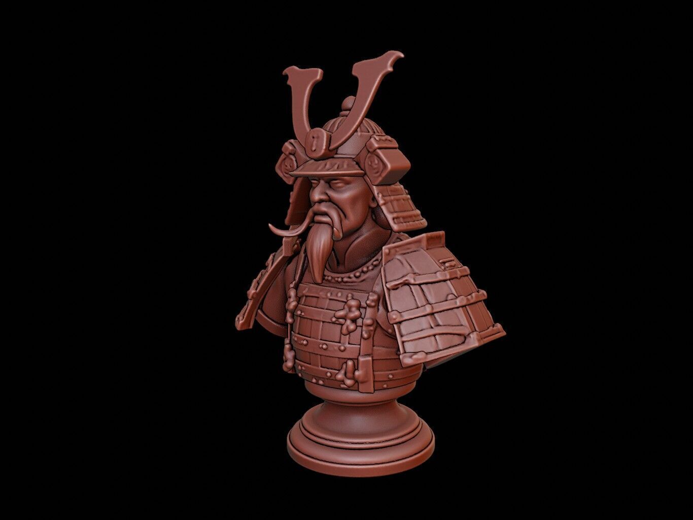 Samurai Daimyo Bust 3D print model_2