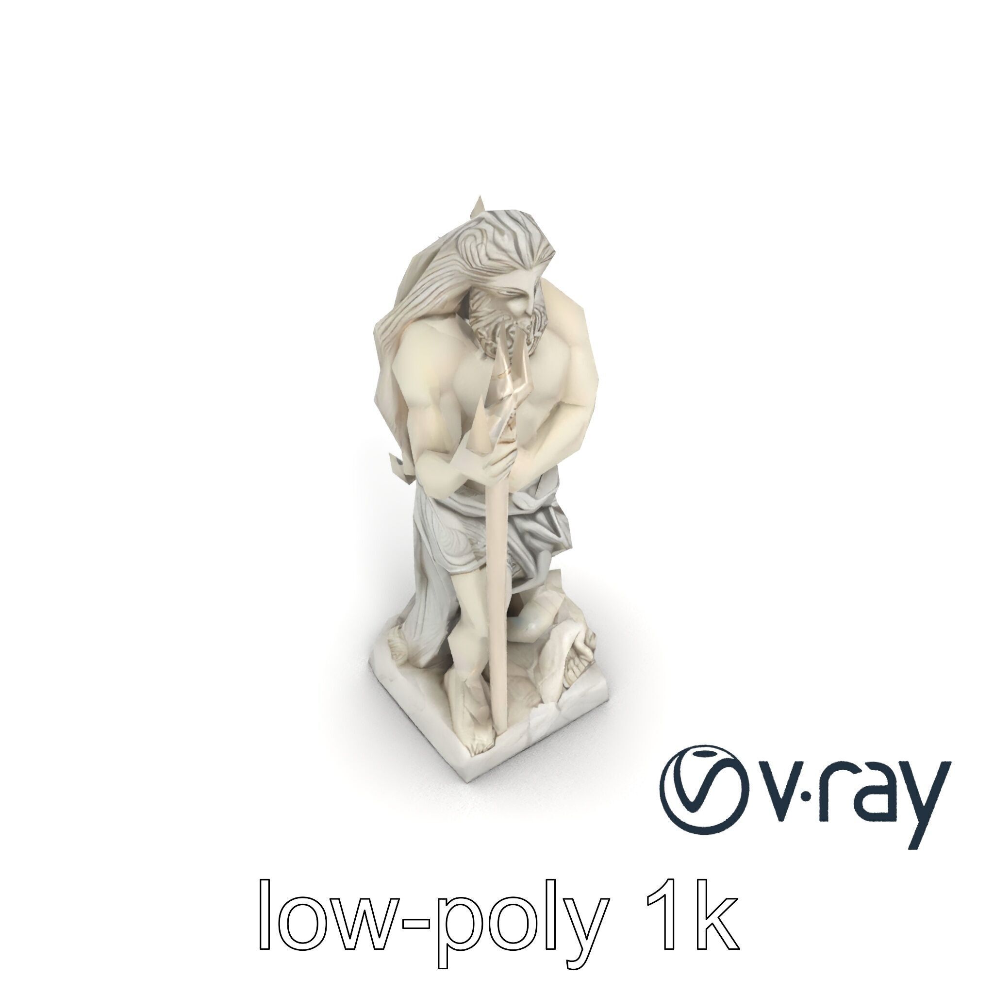 Poseidon Mythological Statue model pack Low-poly 3D model_18